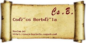 Csúcs Borbála névjegykártya